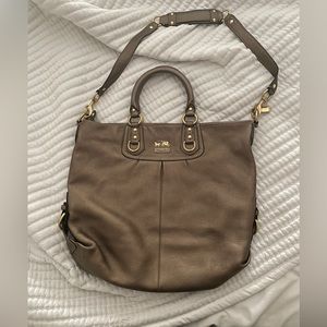 Metallic Gold Coach Tote Bag